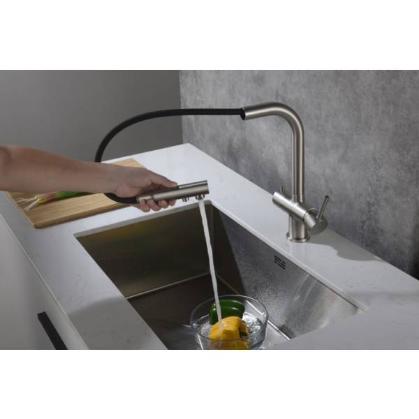 Blue Water APALA stal - trójdrożna bateria kuchenna z wyciąganą wylewką