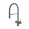 Blue Water TUSAR grafit (gun metal) - trójdrożna bateria kuchenna z elastyczną wylewką