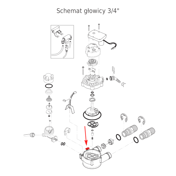7081764 - uszczelka 8 ósemka do zmiękczaczy z głowicą 3/4 cala - schemat