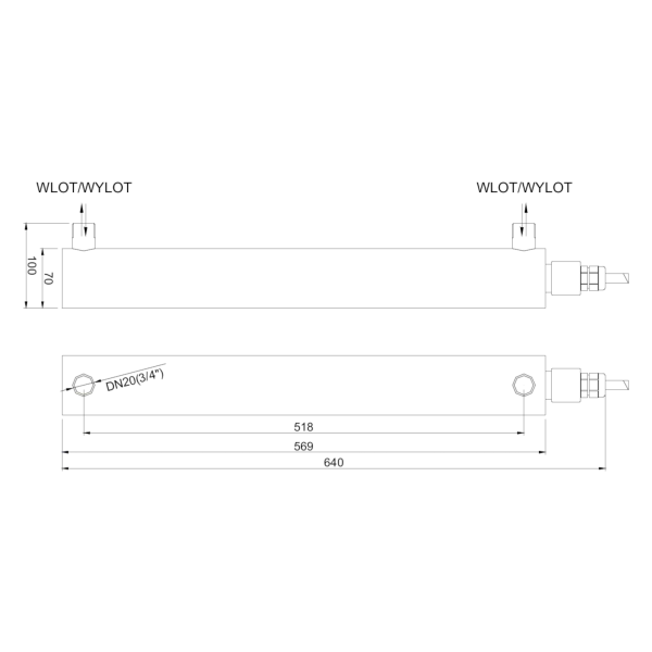 Schemat korpusu lampy TMA V25