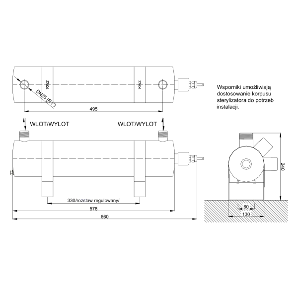 Schemat korpusu lampy TMA V20LA